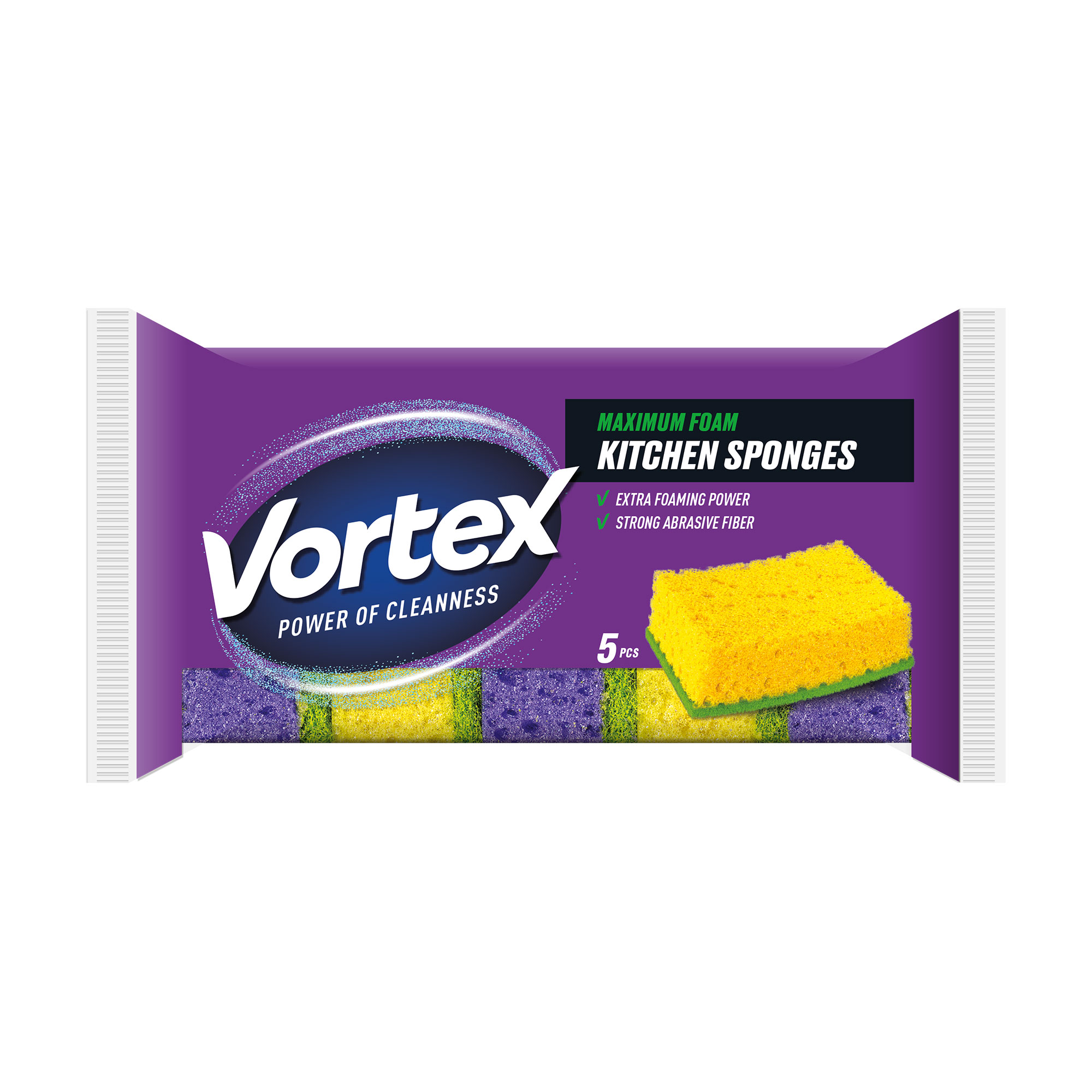 Губки кухонні Vortex Maximum Foam для миття посуду, 5 шт